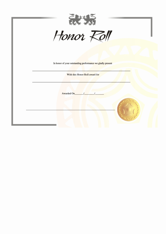 Free Honor Roll Certificate Templates Lovely top 8 Honor Roll Certificate Templates Free to In
