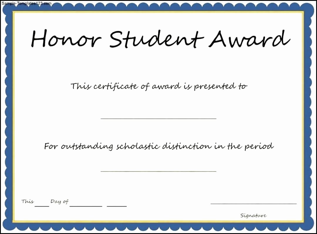 Free Honor Roll Certificate Templates Unique Honor Roll Certificate