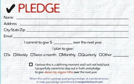 Free Missionary Prayer Card Template Inspirational Pledge Cards for Churches Pledge Card Templates