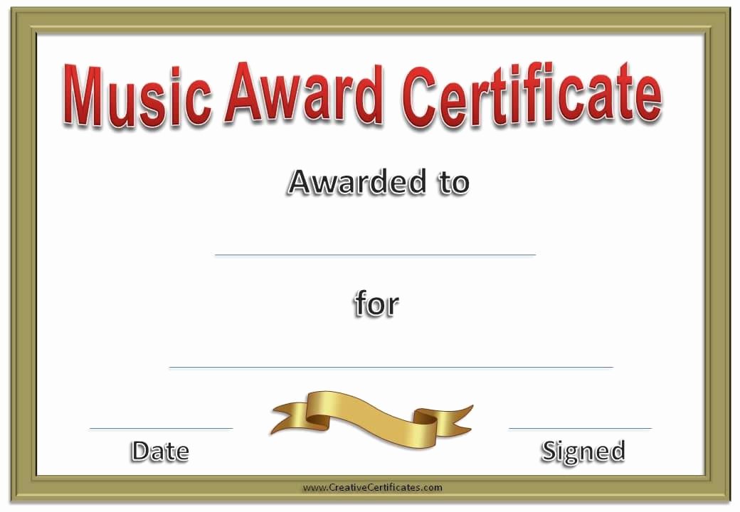 Free Music Certificate Templates Beautiful Free Editable Music Certificate Template Free and