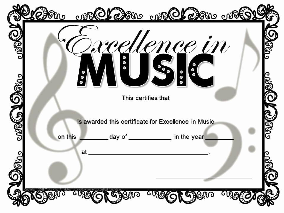 Free Music Certificate Templates Beautiful Music Certificates for End Of the Year – the Bulletin