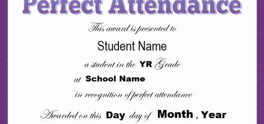 Free Perfect attendance Certificate Fresh 13 Free Sample Perfect attendance Certificate Templates