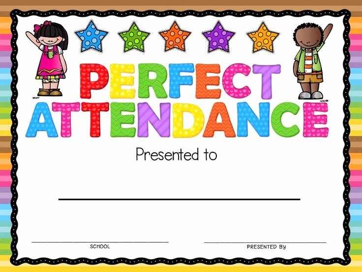 Free Perfect attendance Certificates New Perfect attendance Award