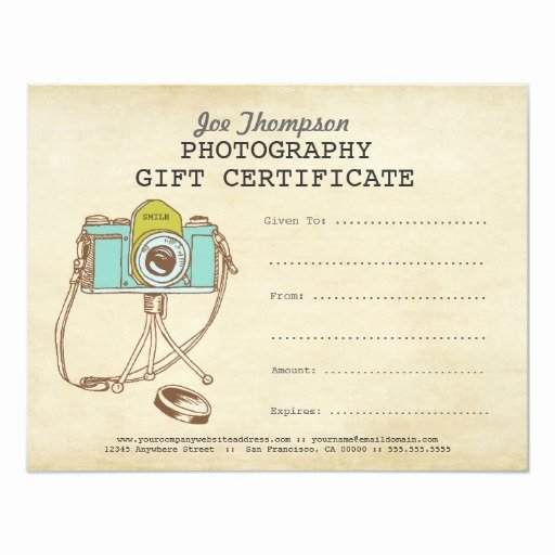 Free Photographer Gift Certificate Template Awesome Grapher Graphy Gift Certificate Template 4 25x5