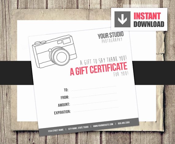 Free Photography Gift Certificate Template Best Of Gift Card Gift Certificate Template for Graphers Camera
