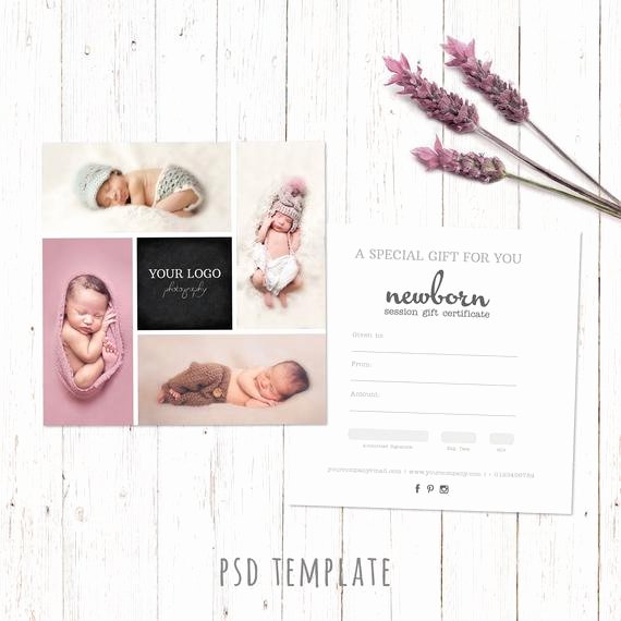 Free Photography Gift Certificate Template Inspirational Gift Certificate Template Newborn Session Photography T