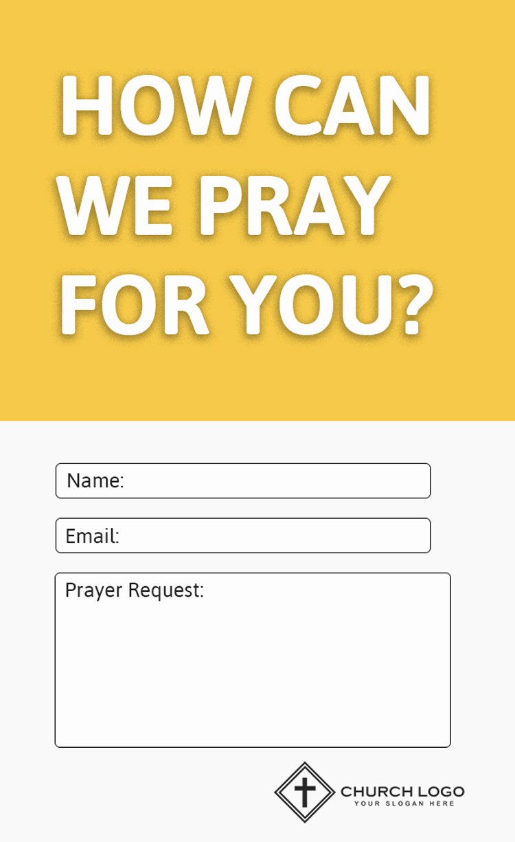 Free Prayer Request form Template Inspirational Modern Church Connection Cards 5 Free Templates