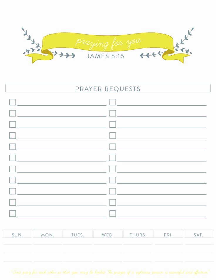 Free Prayer Request form Template Luxury Prayer Request Printable From the Small Seed
