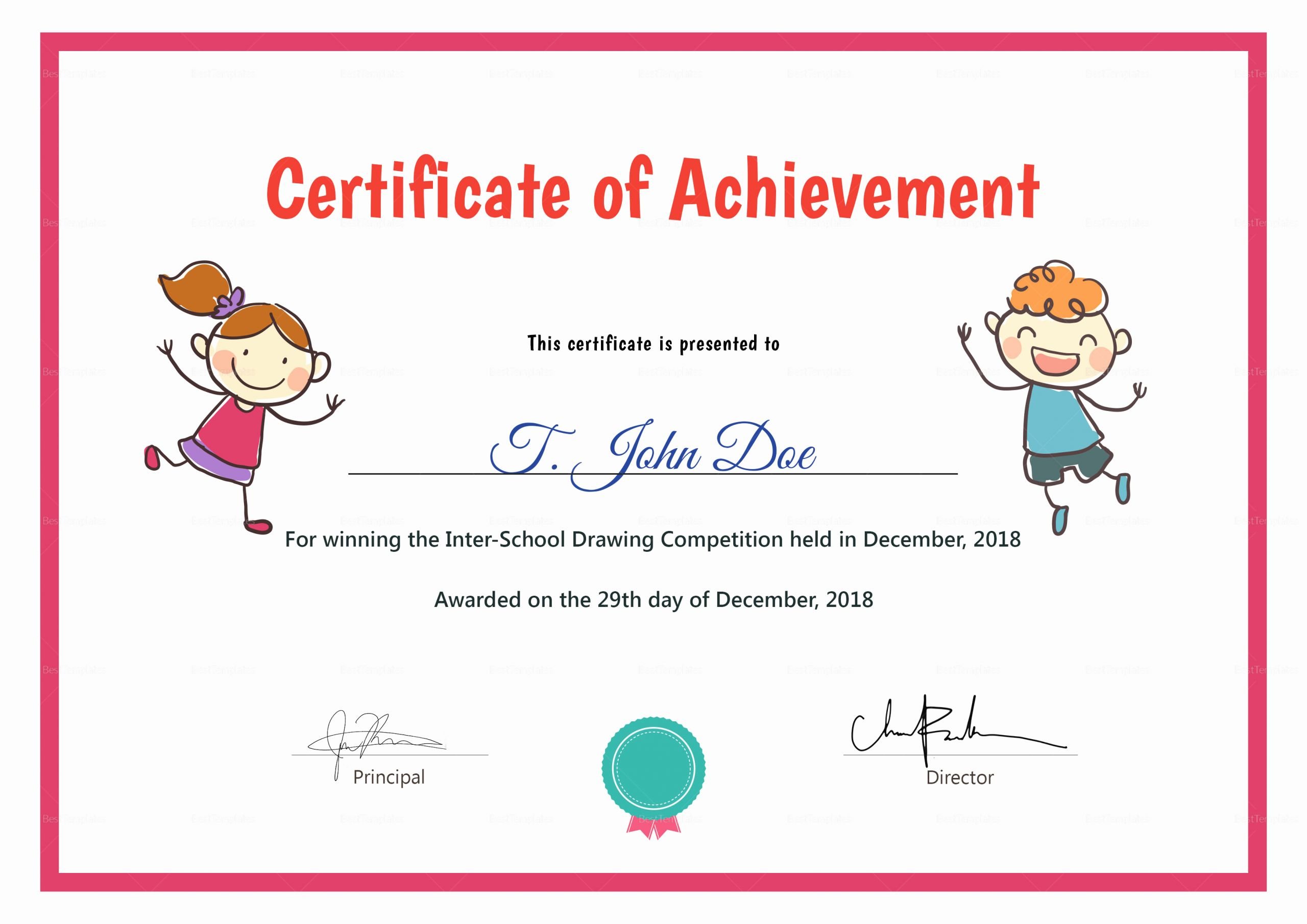 Free Preschool Certificate Templates Luxury Preschool Certificate Design Template In Psd Word
