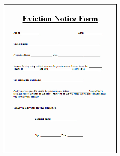 Free Printable 30 Day Eviction Notice Template Beautiful Eviction Notice Template
