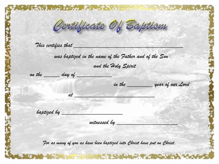 Free Printable Baptism Certificates Beautiful Adult Baptism Certificate Template