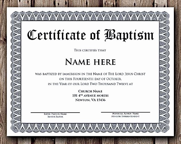 Free Printable Baptism Certificates Fresh Baptism Certificate Word Editable Template Selecting