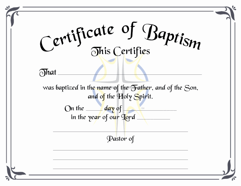 Free Printable Baptism Certificates Luxury Baptismal Certificate the Bible Fellowship Church