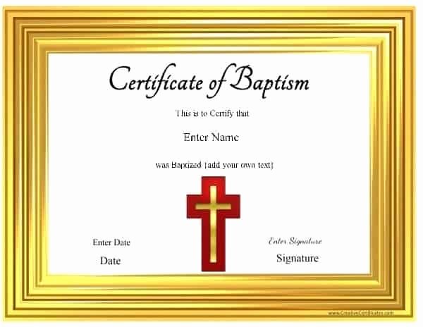 Free Printable Baptism Certificates Templates Fresh Free Printable Baptism Certificate