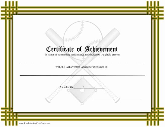 Free Printable Baseball Certificates Fresh Baseball Award Certificates Frompo 1