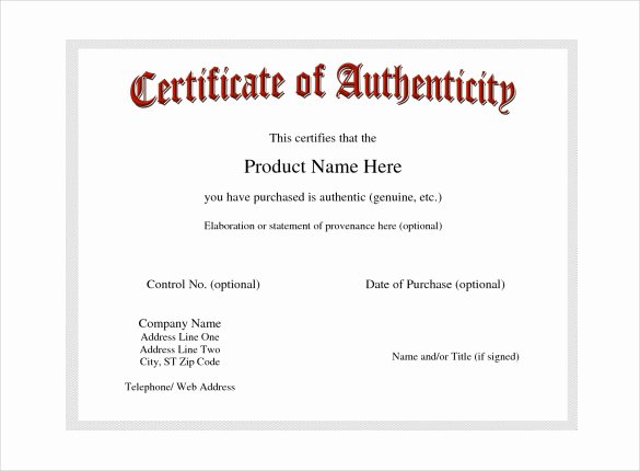 Free Printable Certificate Of Authenticity Templates Luxury Certificate Of Authenticity Template Certificate