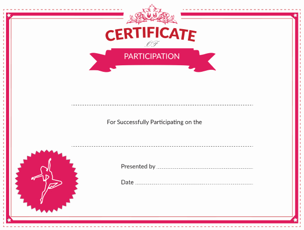 Free Printable Dance Certificates Awesome Printable Dance Certificate Of Participation Award