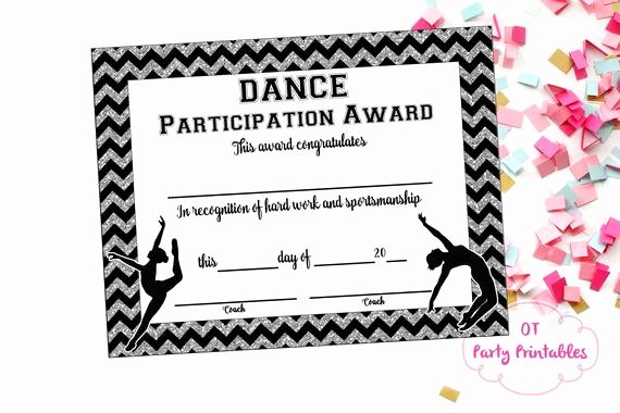 Free Printable Dance Certificates Beautiful Items Similar to Instant Download Dance Team Certificate