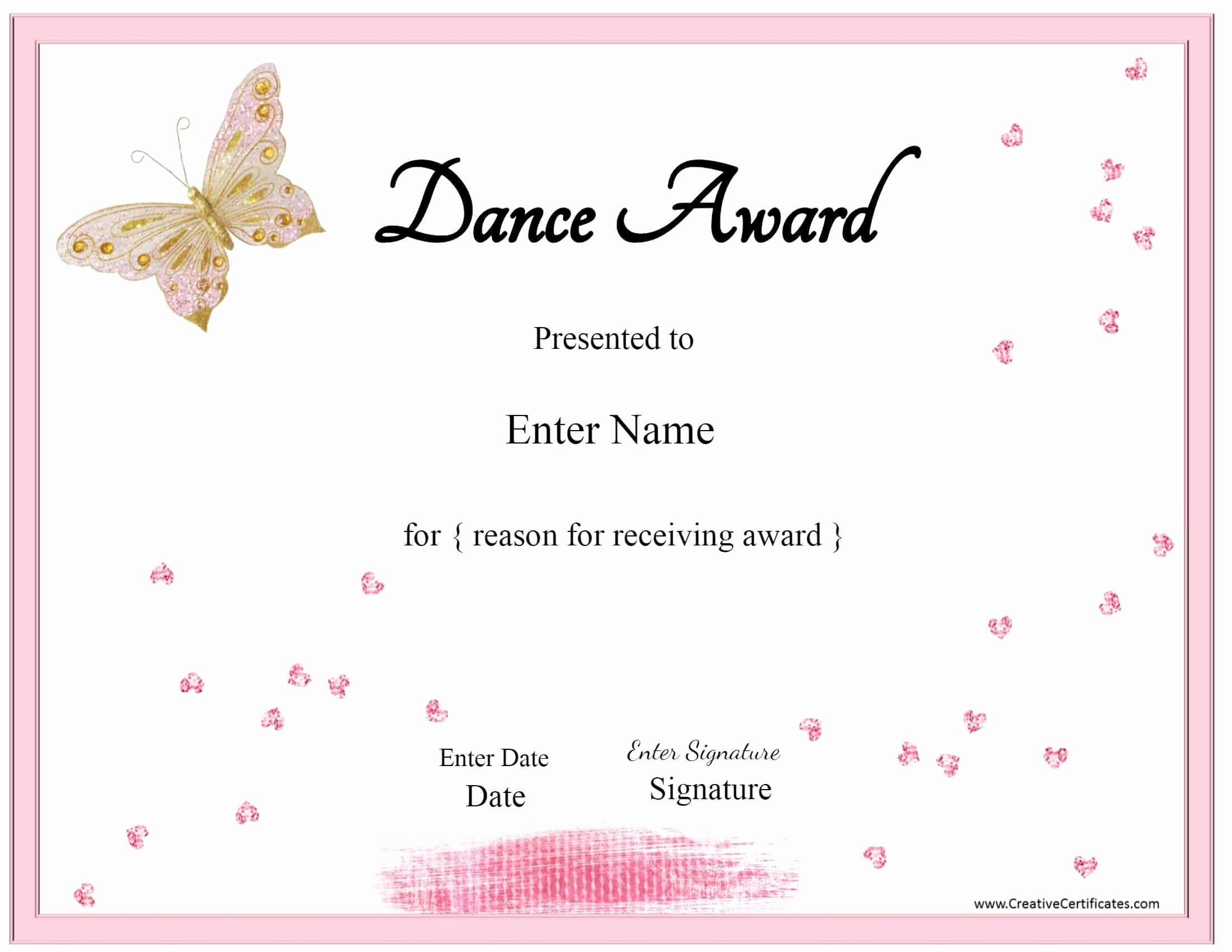 Free Printable Dance Certificates Best Of Free Dance Certificate Template Customizable and Printable