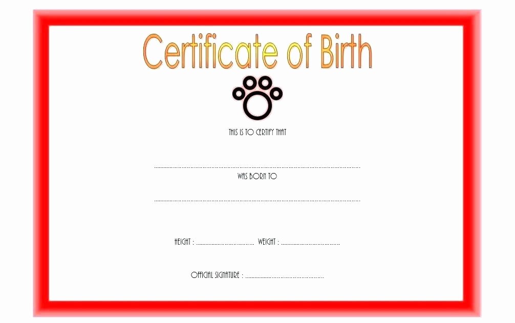 Free Printable Dog Birth Certificate Inspirational Pet Birth Certificate Template – Stagingusasportfo