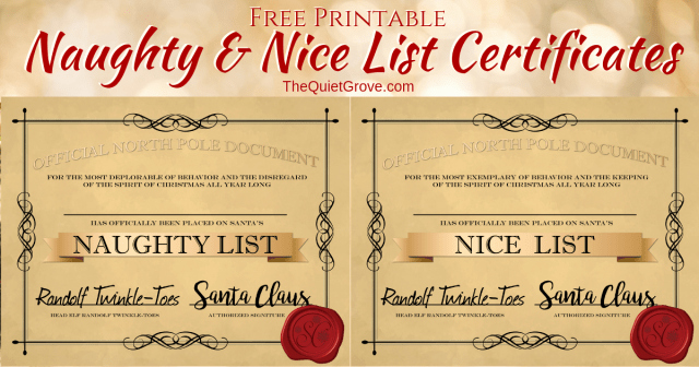 Free Printable Nice List Certificate Inspirational Free Printable Naughty and Nice List Certificates ⋆ the