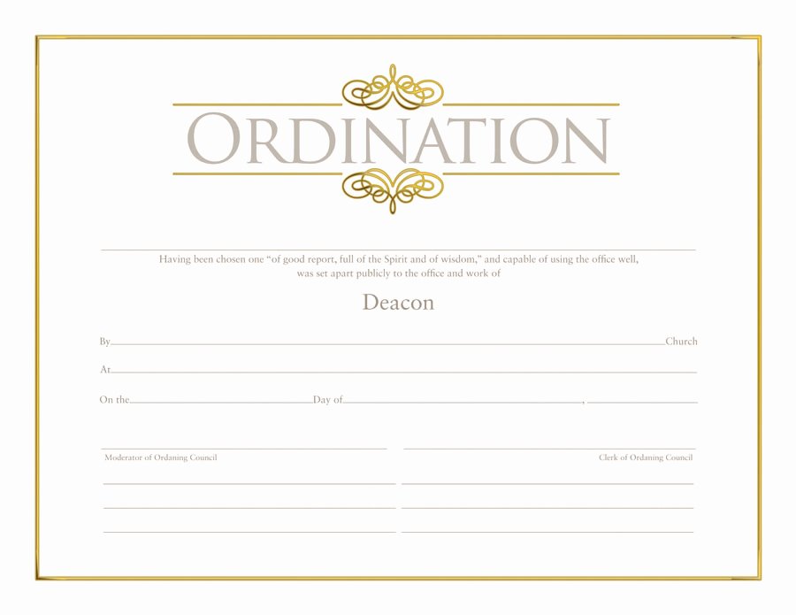 Free Printable ordination Certificate Unique Deacon ordination Certificate ordination Christian