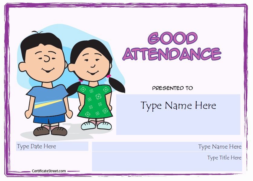 Free Printable Perfect attendance Certificates Beautiful 13 Free Sample Perfect attendance Certificate Templates