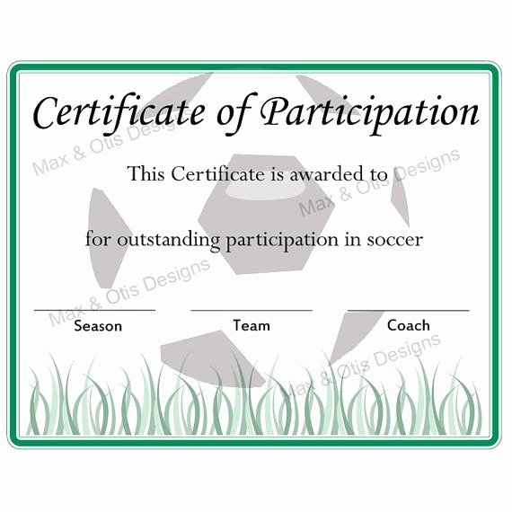 Free Printable soccer Awards Elegant Free Printable soccer Participation Certificate