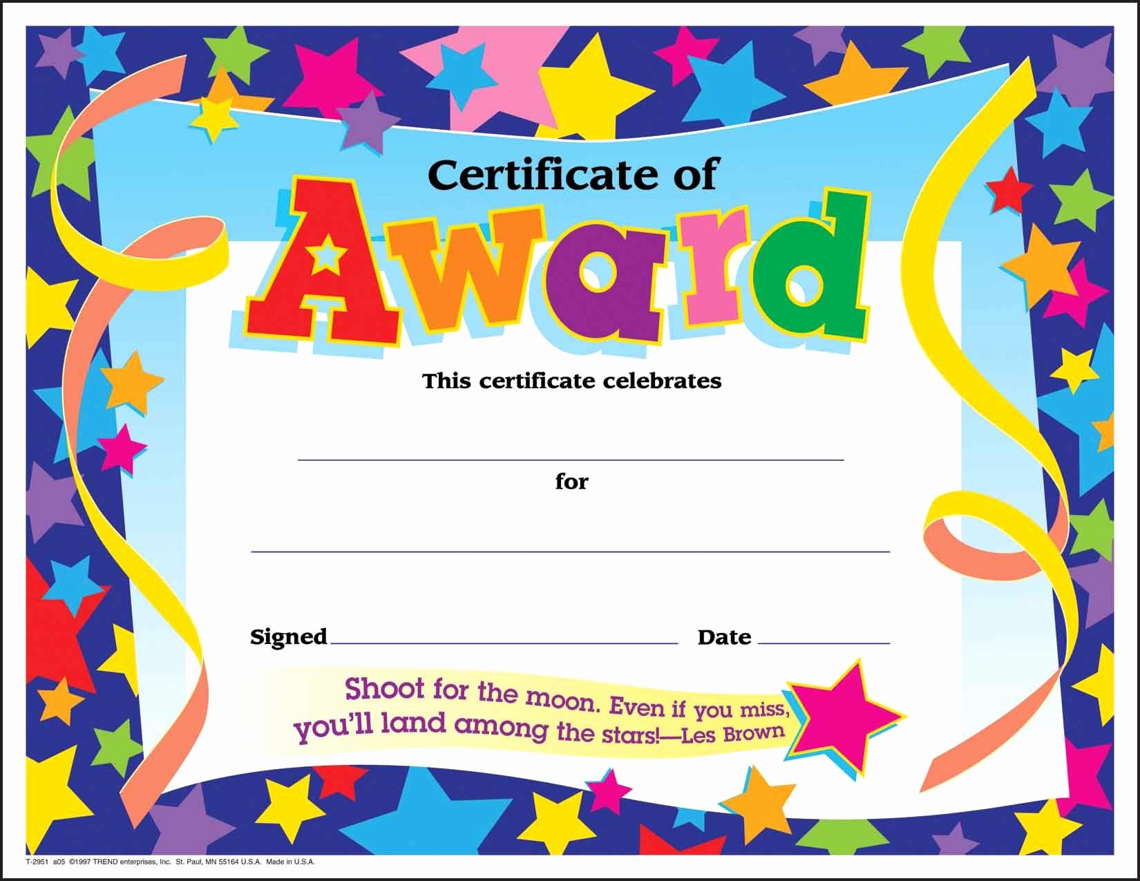 Free Printable Student Of the Month Certificate Templates Fresh Certificate Template for Kids Free Certificate Templates