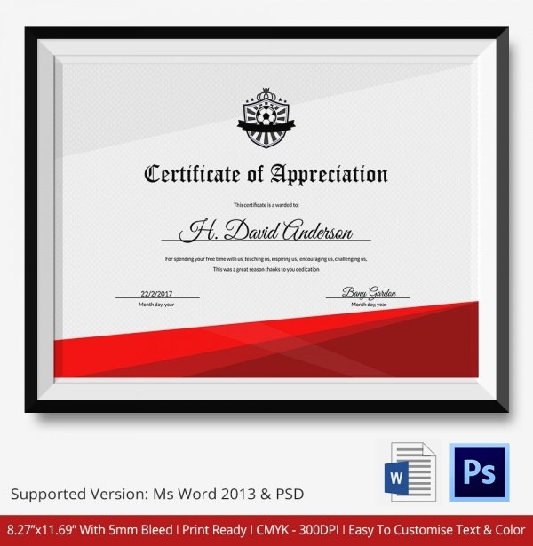 Free soccer Certificate Templates for Word Inspirational 10 Football Certificate Templates Free Word Pdf