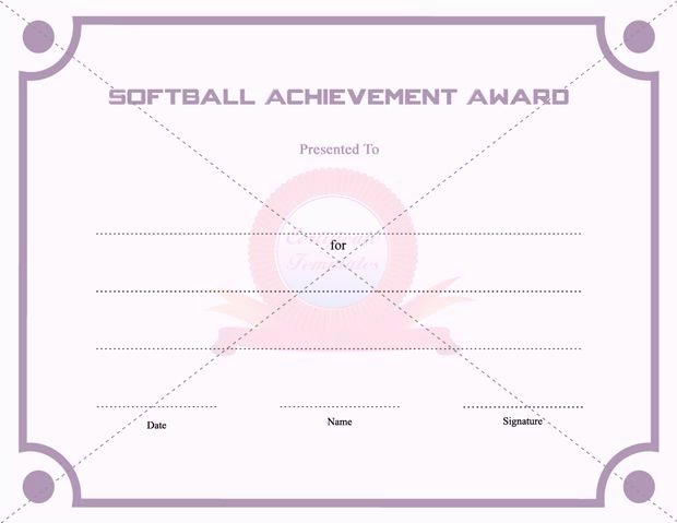 Free softball Certificate Templates Awesome Certificate Templates Free Printable Certificate