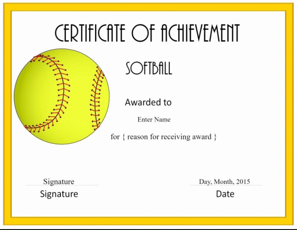 Free softball Certificate Templates Awesome softball Awards Certificate Template Archives southbay