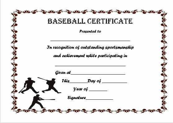 Free softball Certificate Templates Best Of Baseball Certificate Template Word