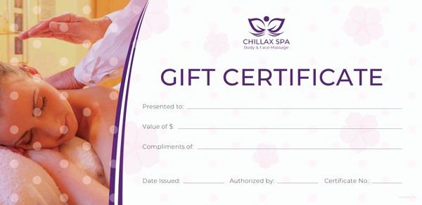 Free Spa Gift Certificate Template Printable Awesome 7 Massage Gift Certificate Templates Free Sample