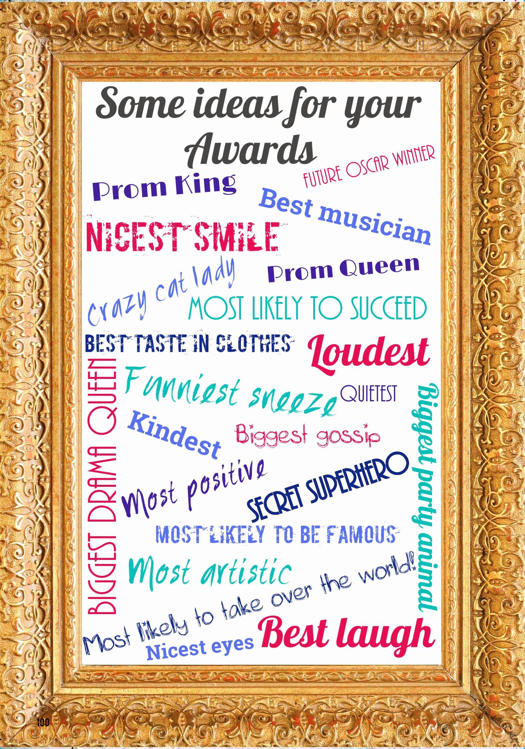 Fun Award Ideas for Students Awesome Ideas for Awards Categories – Leavers Yearbooks From £9 99