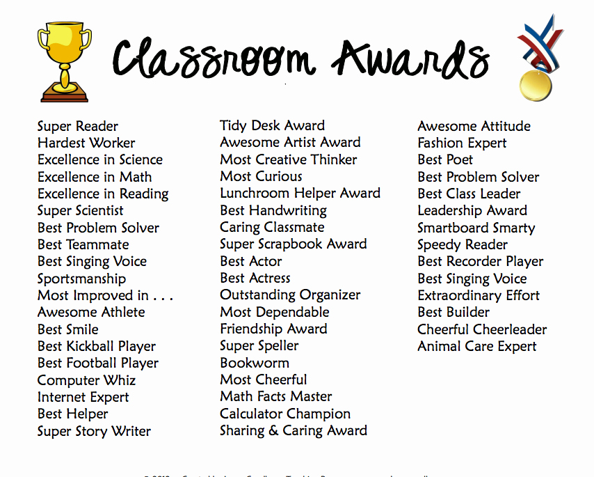 Fun Award Ideas for Students Beautiful Classroom Awards for even the Most Challenging Students