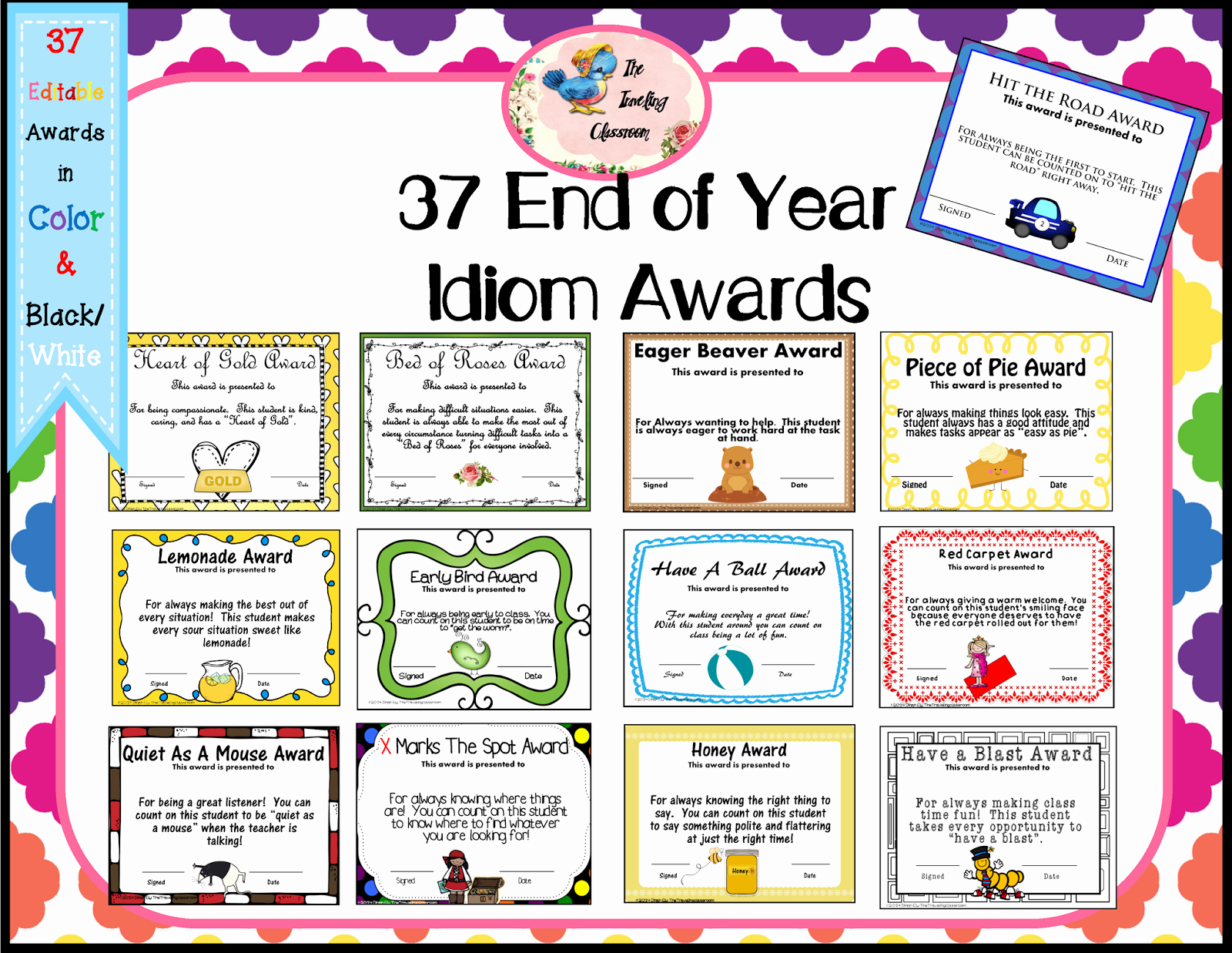 Fun Award Ideas for Students New the Traveling Classroom End Of the Year Idiom Awards