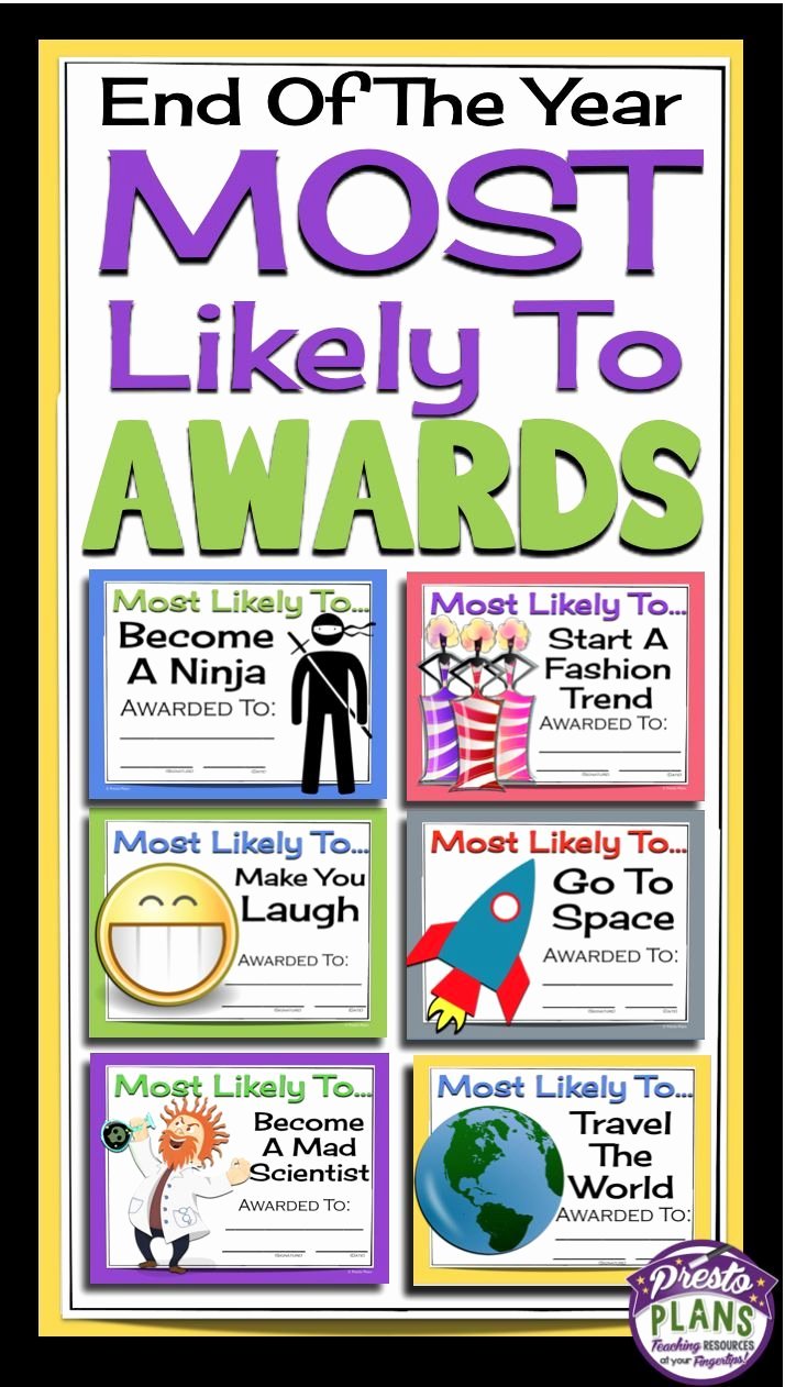 Funny Award Categories for Teachers Beautiful End Of the Year Awards