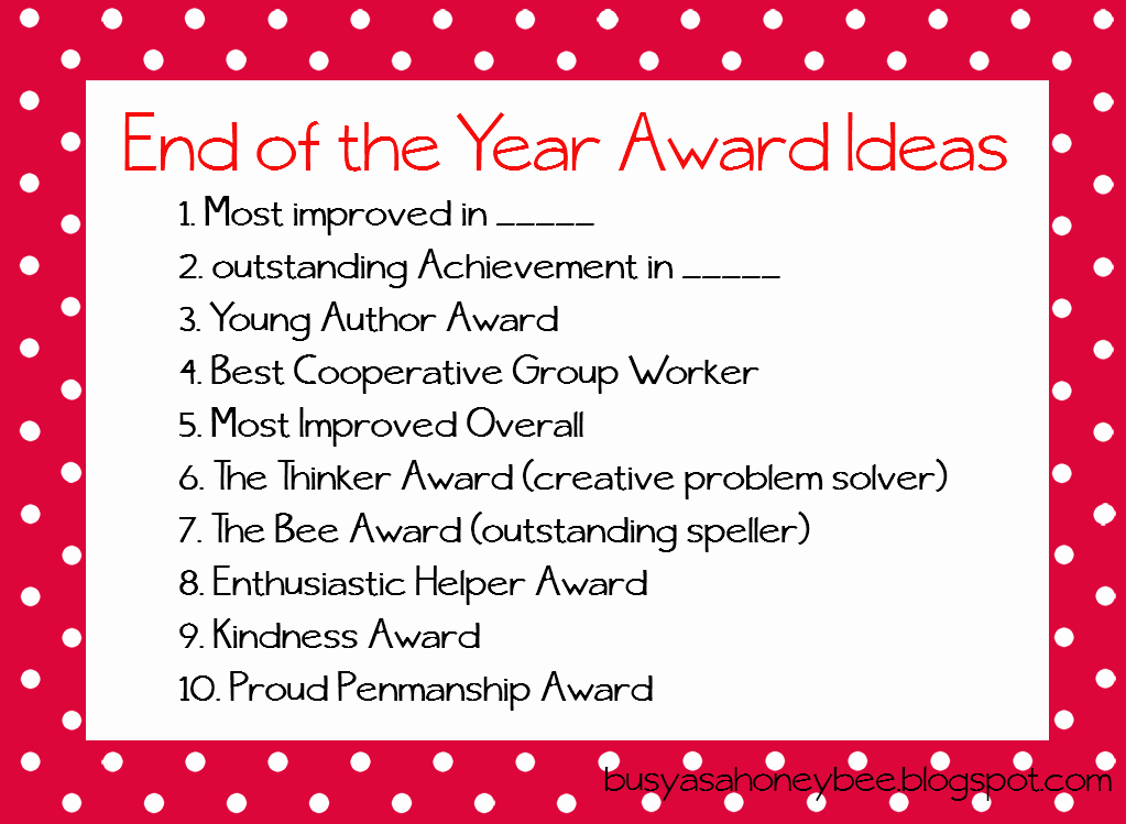 Funny Award Categories for Teachers Inspirational End Of the Year Award Ideas for Teachers Resources too