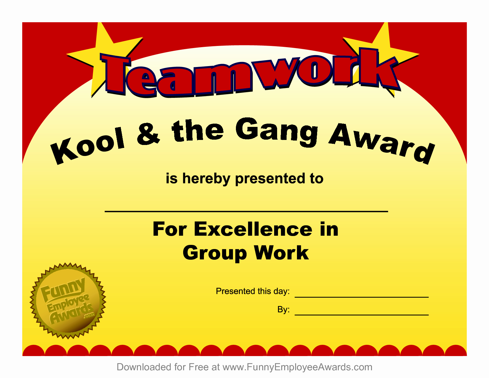 Funny Awards for Teachers Elegant Fun Award Templatefree Employee Award Certificate
