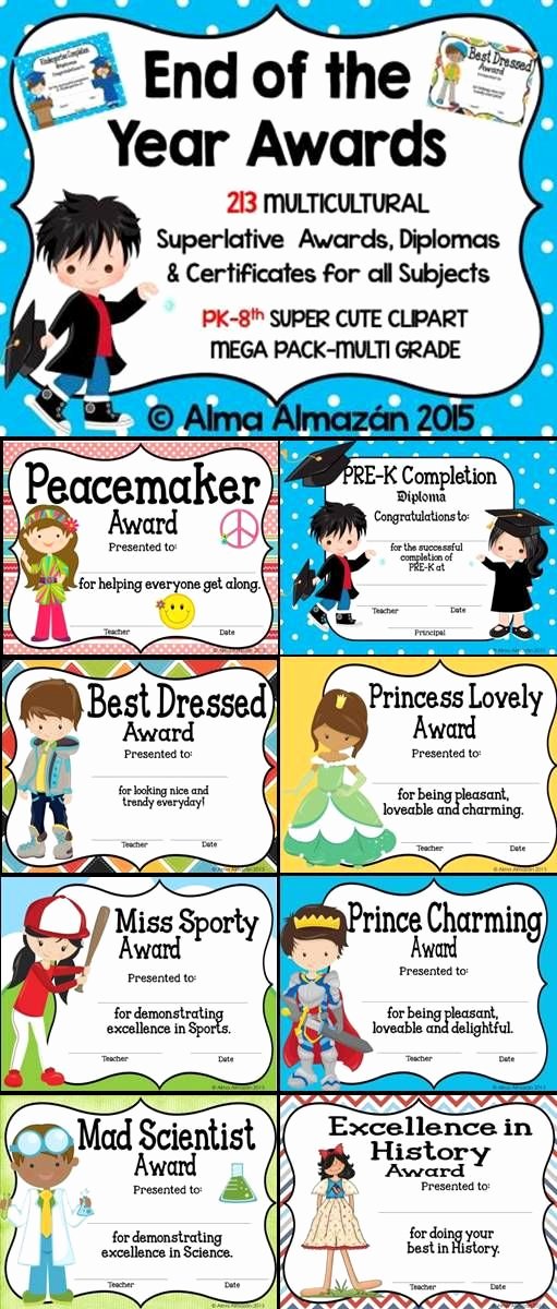 Funny Class Awards Ideas Awesome End Of the Year Superlative Awards Certificates &amp; Diplomas