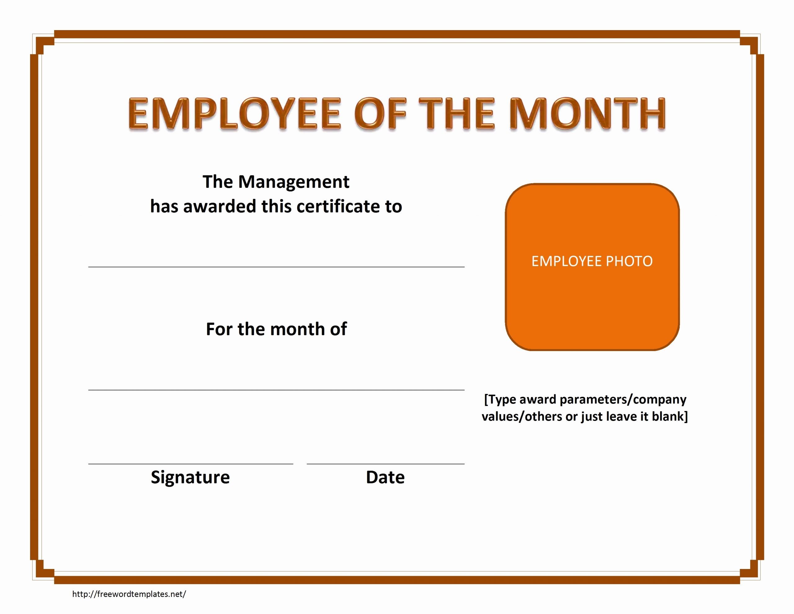 employee of the month template