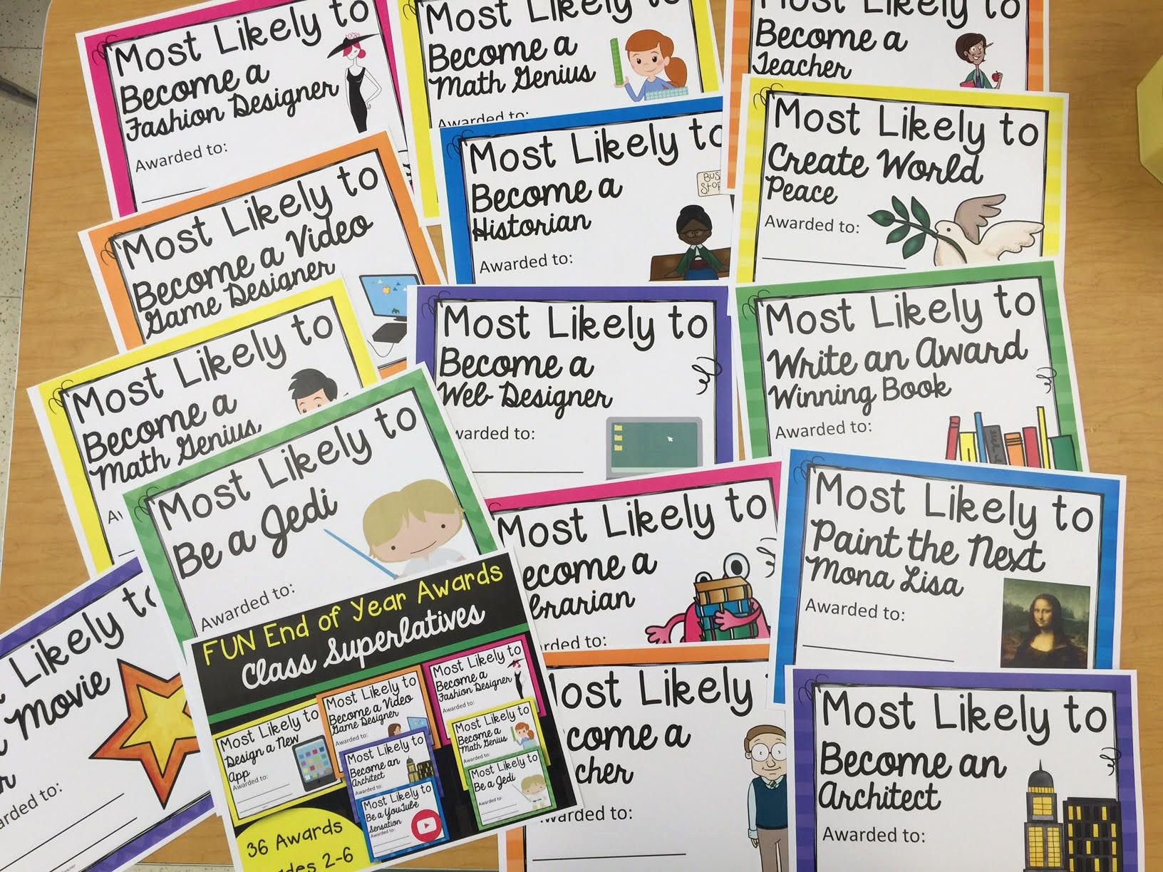 Funny Most Likely to Awards School Awesome Fun Class Awards to Recognize Outstanding Student