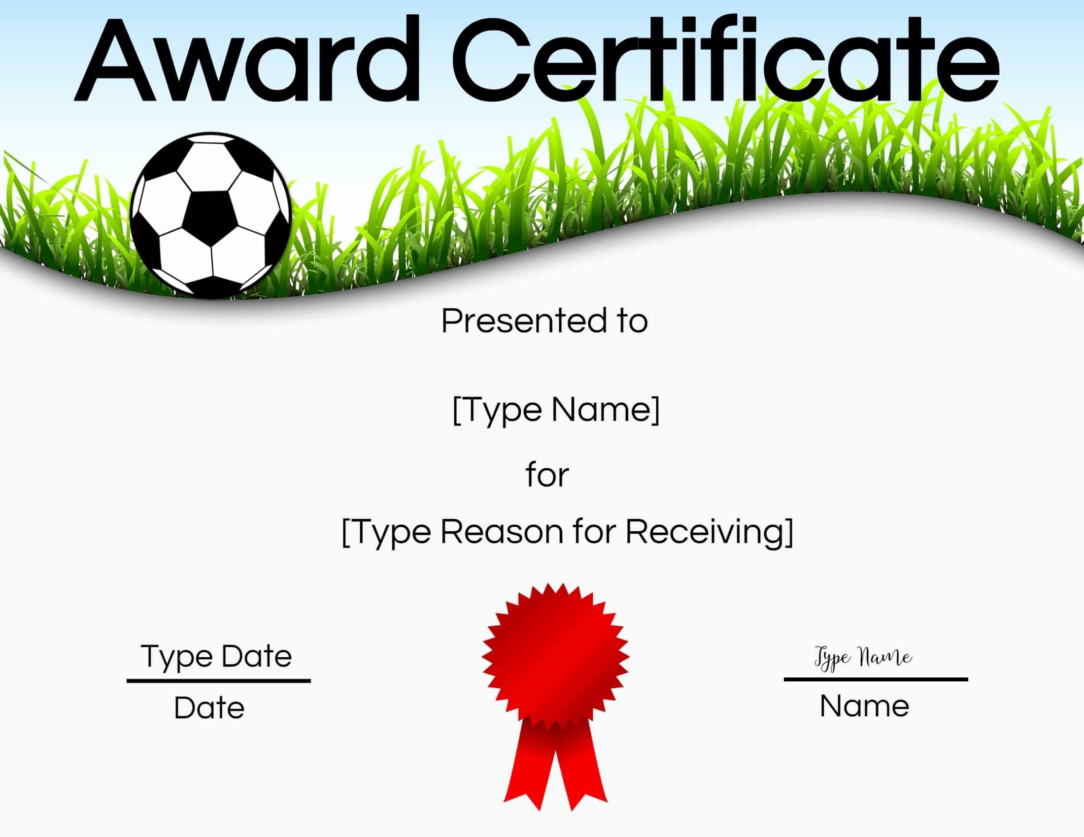  20 Funny Soccer Award Certificates Dannybarrantes Template