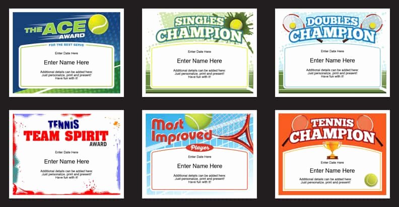 Funny soccer Award Certificates Fresh Tennis Certificates Templates Tennis Awards