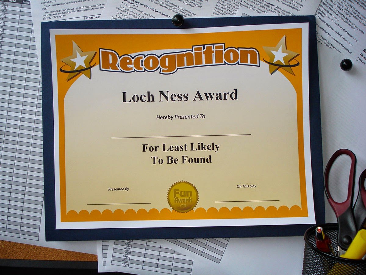 Funny Trophy Ideas for Work Awesome Funny Award Ideas Funny Certificates for Employees