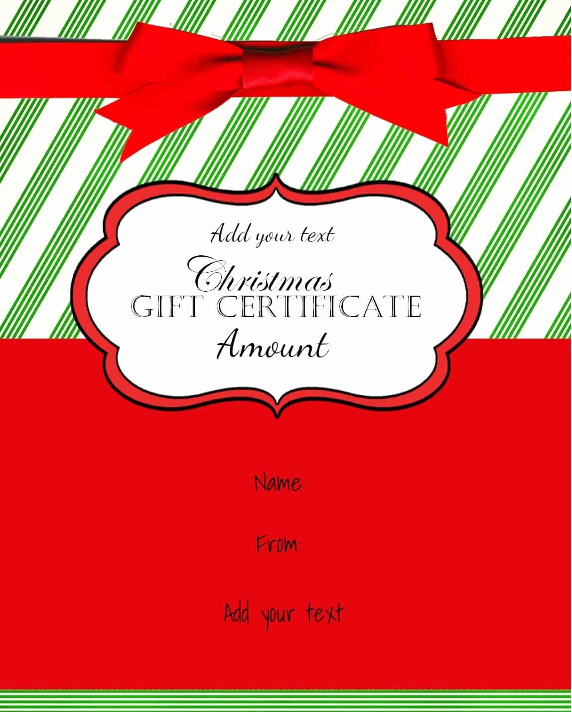 Gift Certificate Template Christmas Beautiful Free Christmas Gift Certificate Template