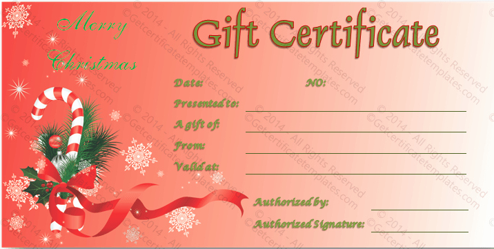 Gift Certificate Template Christmas Inspirational Gift Certificate Template
