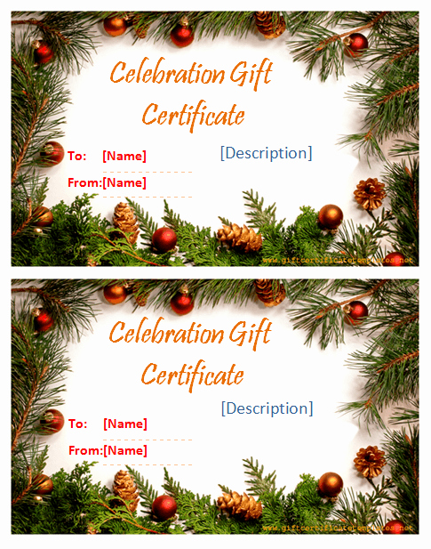 Gift Certificate Template Christmas Lovely Holiday Templates Gift Certificate Templates