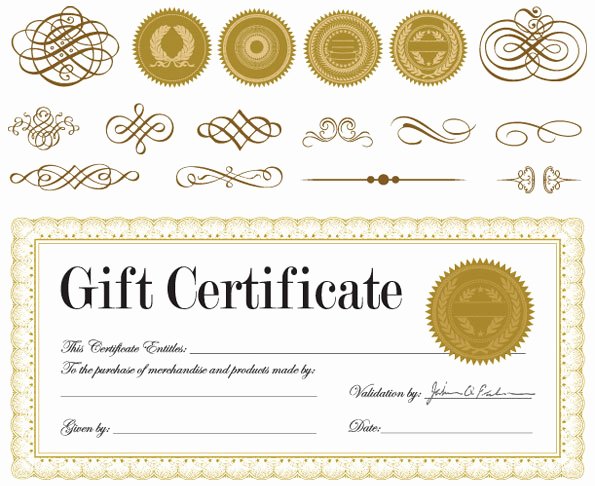 Gift Certificate Template Vector Inspirational Gift Certificate and A Badge Vector